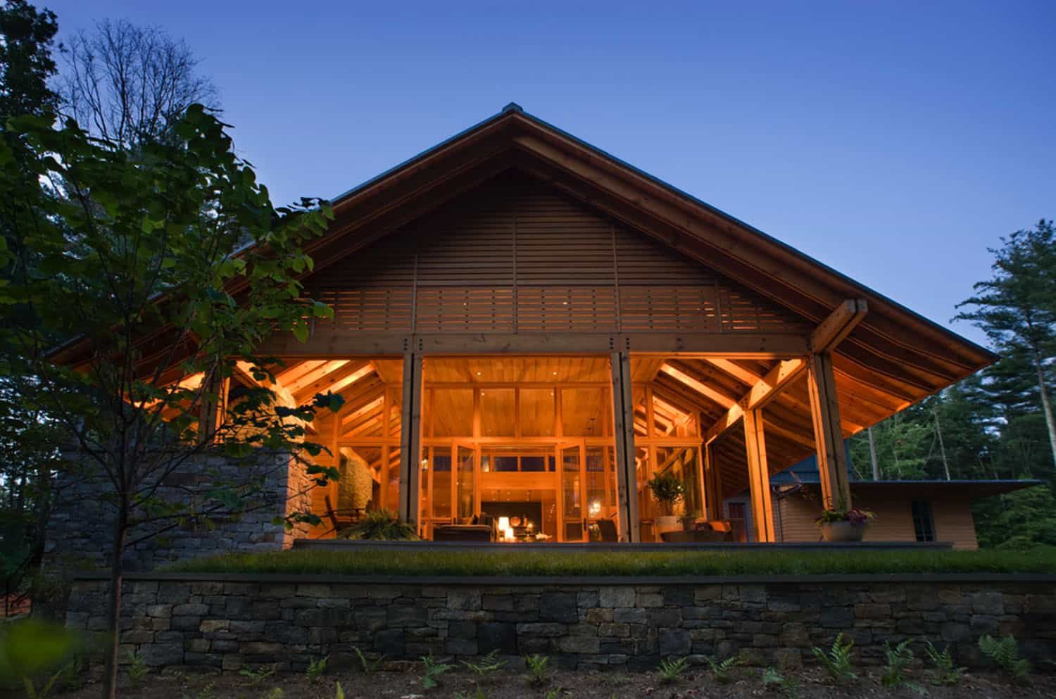 Striking modern-rustic home in North Carolina surrounded by forest