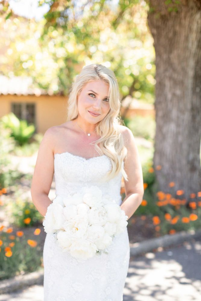 Bride And White Bouquet At Her Santa Lucia Preserve Wedding