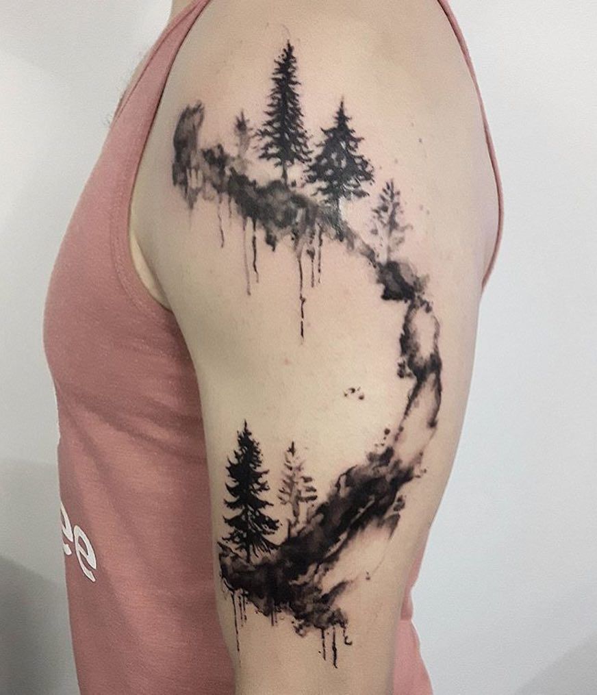 tree paintbrush tattoo tree paintbrush tattoo