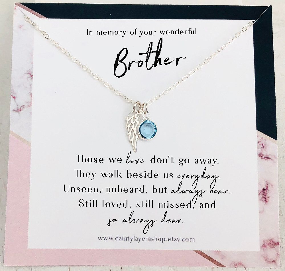 Memorial Jewelry Brother Personalized Memorial Necklace Memorial Gift Brother Sympathy Gift Idea for Loss of Brother Loss of Brother