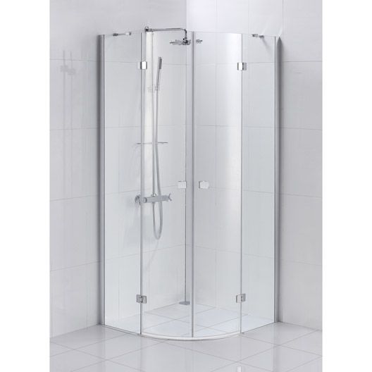 Porte De Douche Battante Sensea Premium 2 Verre Transparent Chrome