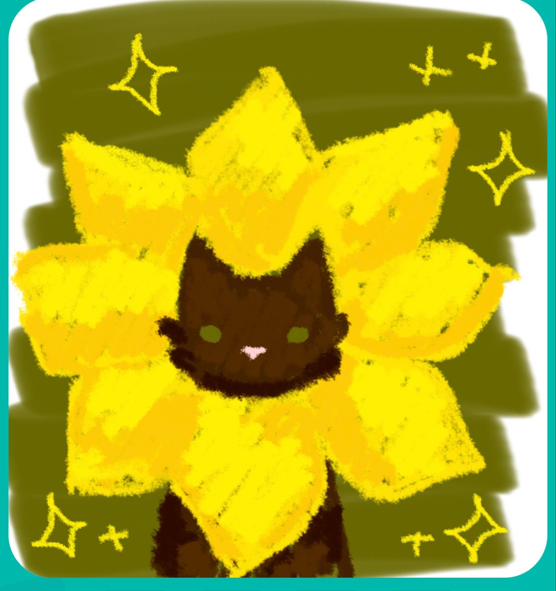 Sunflower Cat Doodle Art sunflower-cat-doodle-art