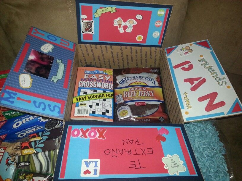 my first care package i made for my best friend gift ideas