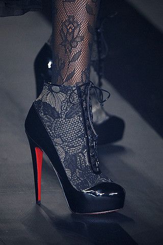 louboutin lace boots