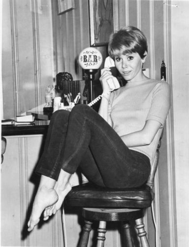 0 Judy Carne on the phone Judy Carne, Beat Generation, Gorgeous Redhead, En...