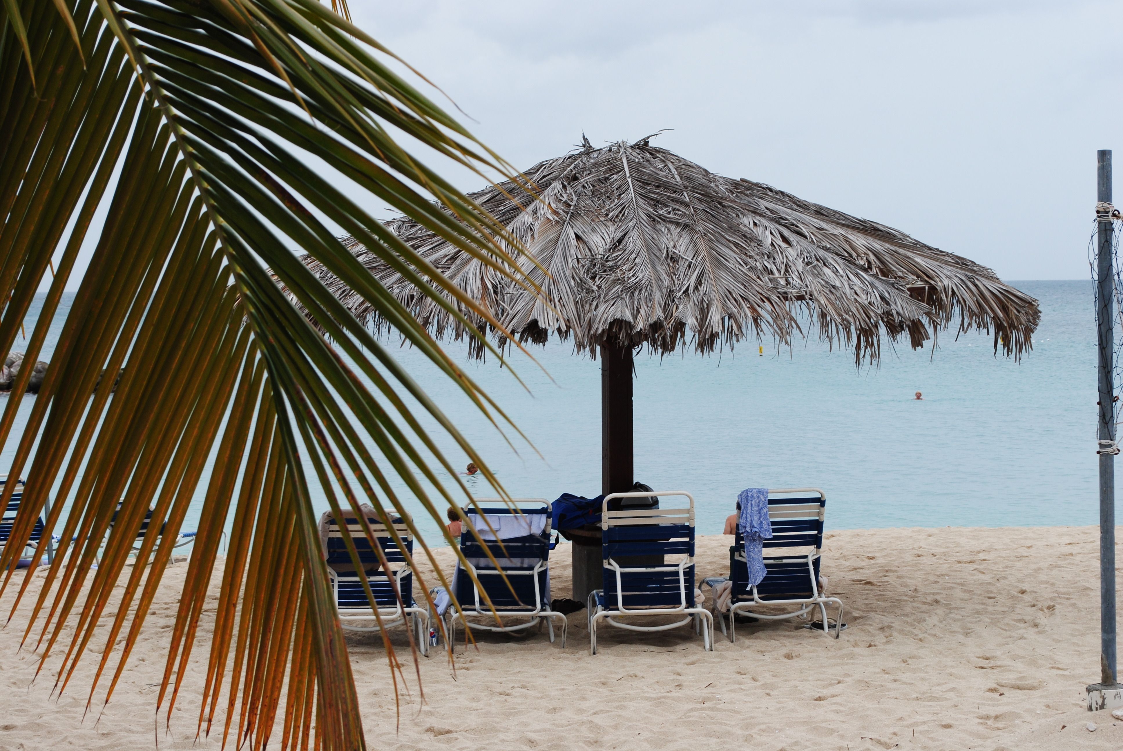 The beach where we stayed in St. Maarten Patio umbrella, Patio