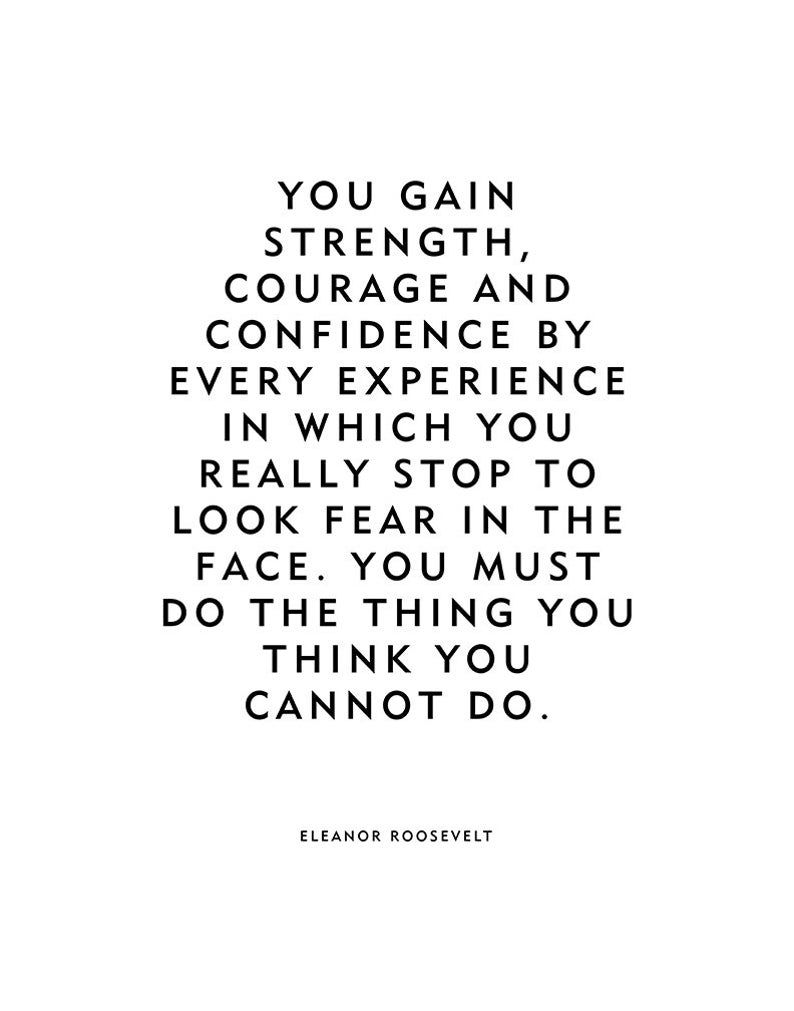 Eleanor Roosevelt Leadership Quote Look Fear In The Etsy Motivacional