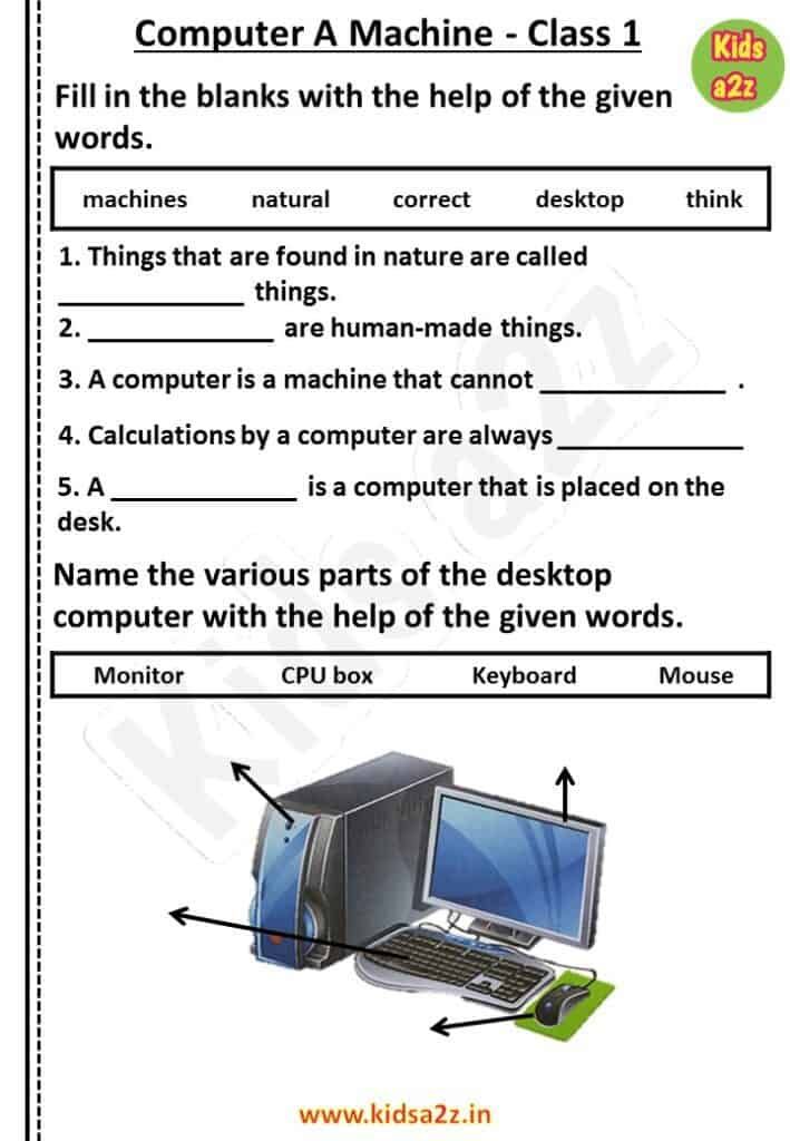 Computer a machine worksheet for class 1 free pdf Artofit Computer a machine worksheet for class 1 free pdf Artofit
