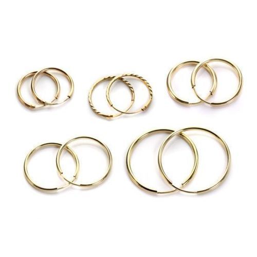 925 STERLING SILVER HOOP SLEEPER EARRINGS 8mm 50mm FINE SMALL LARGE RINGS SETS