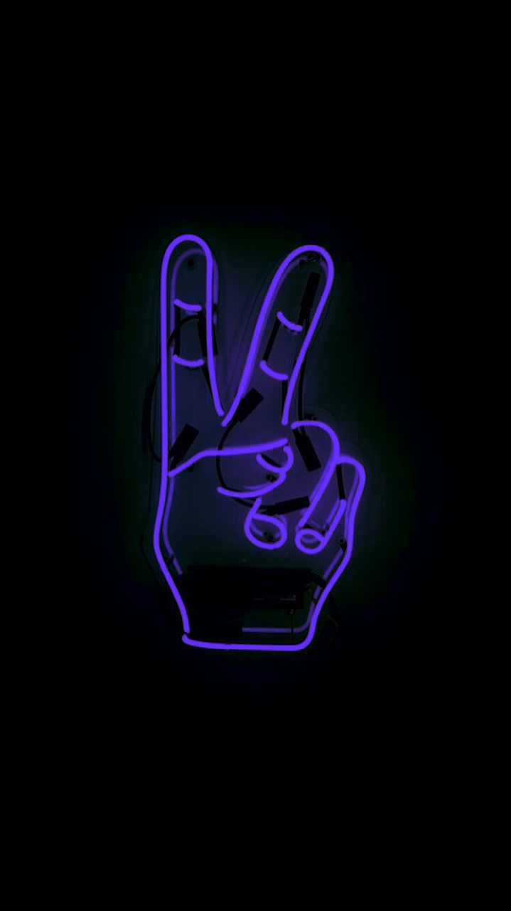 wallpapers Neon Blue Aesthetic Peace Sign dark purple aesthetic neon wallpaper