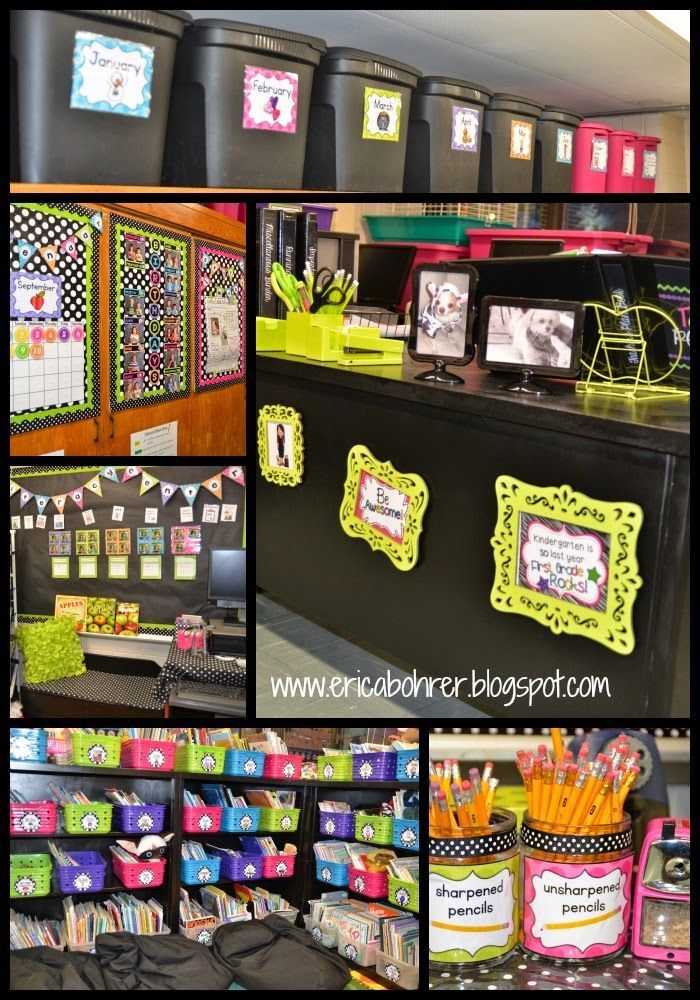 Classroom Decoration Theme Ideas Part - 19: Ericau0027s Ed-Ventures: Black U0026 White Polka Dot Plus Brights Classroom Decor Reveal