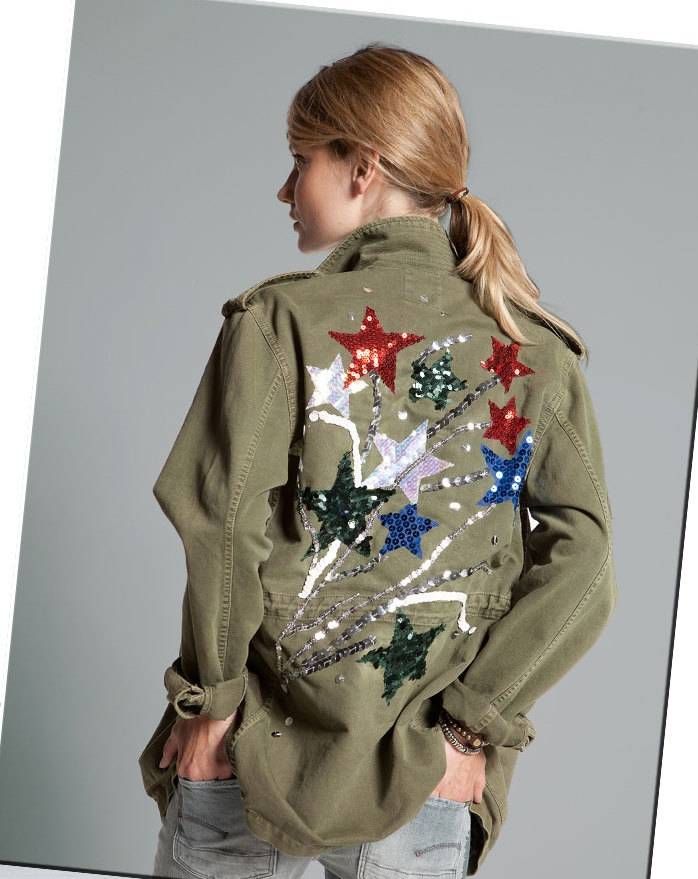 Parka pimpen mit Pailletten DIY Parka, Kleidung, Burda style Parka pimpen mit Pailletten DIY Parka, Kleidung, Burda style