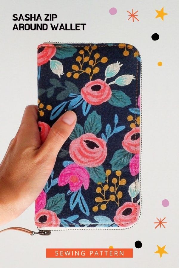 Sasha Zip Around Wallet sewing pattern. It's a lady's functional long zip-around wallet that is really fun to sew. This fabulous wallet has great practical features, including spacious compartments, a zipped coin pocket, and multiple card slots. All those important belongings that you store in your wallet are further secured by the all-around zip. The comfortable size also allows you to store your phone and you can carry it like a clutch. Wallet sewing pattern. SewModernBags Diy Wallet Pattern Free, Wallet Clutch Pattern, Long Wallet Pattern, Wallet Sewing Pattern, Sewing Bag, Clutch Wallet, Sewing Room, Diy Zip Around Wallet, Diy Long Wallet