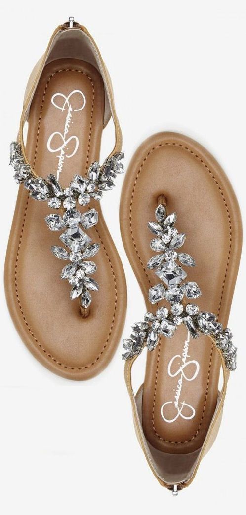 20 Flat Sandals You Will Want To Keep #Flat Sandals #Jeweled Lovely flats | Jeweled sandals, Cute shoes, Sandals