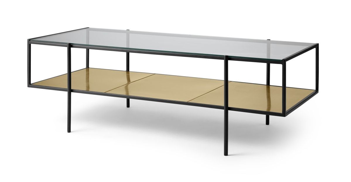 Cheney Coffee Table Glass Brass Centros De Mesa Mesas De Café Mesas De Café De Vidrio
