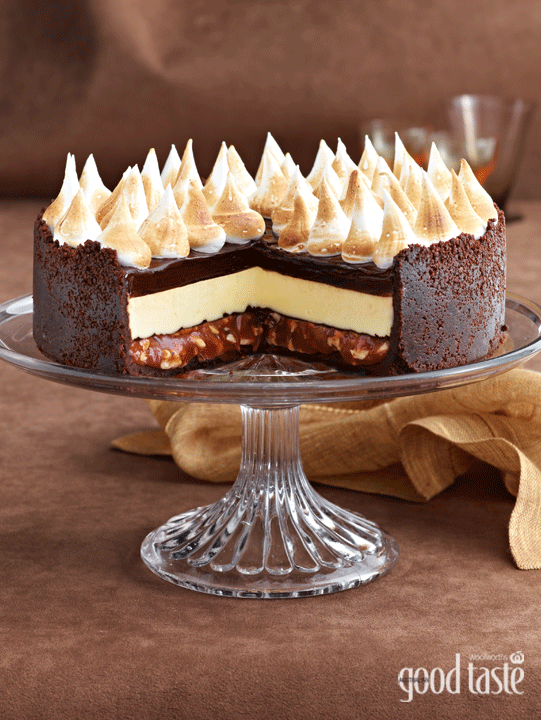 Triplechoc cheesecake with salted peanut caramel Recipe Triplechoc cheesecake with salted peanut caramel Recipe