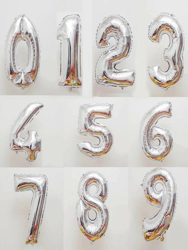 Pin By Angel Hughes On Craft Ideas Number Balloons Silver Holiday Decor Balloons