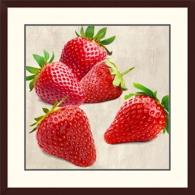 Global Gallery 'Strawberries' by Remo Barbieri Framed Graphic Art Size: 32" H x 32" W x 1.5" D Painting Frames, Painting Prints, Canvas Prints, Art Prints, Can Dogs Eat Strawberries, Strawberry Art, Strawberry Shortcake, Global Gallery, Paper Houses