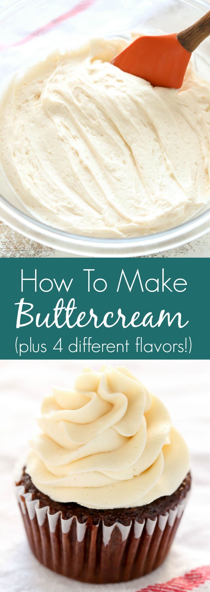 Learn how to make buttercream frosting with this easy tutorial. This is the BEST recipe for homemade buttercream, it pipes perfectly, and makes a great base for other frosting flavors too! #cookiesandcreamfrosting