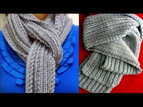 Cómo Tejer Bufanda para Invierno Knit a Scarf 2 Agujas (274 Cómo hacer bufandas de punto a dos agujas :: Tejer una