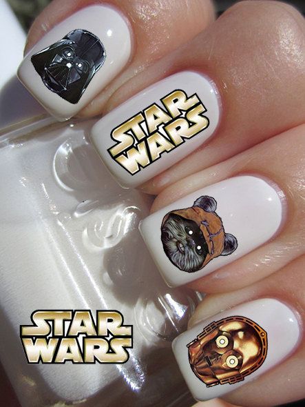 Starwars Nail Art Decals 20 Star Wars Waterslide By Bubblingspace Star Wars Nails Nail Art For Kids Nails