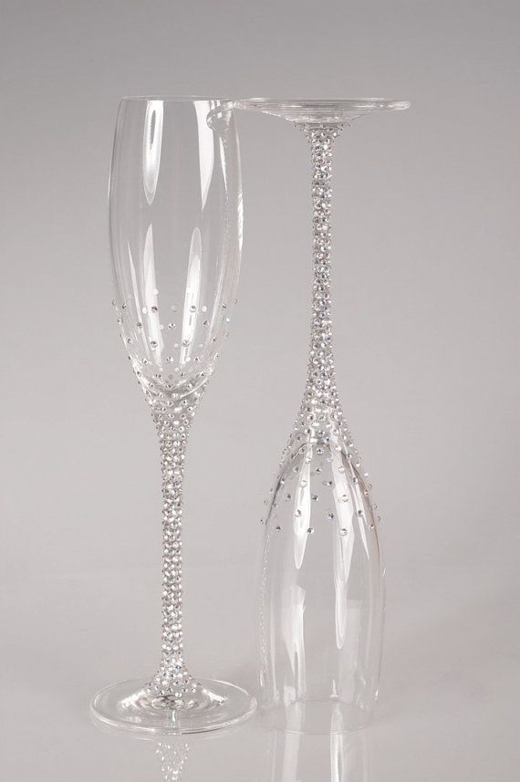 Pin By Deanna Long Grey On Wedding Pinterest Gles Champagne Wedding Flutes Set Of 2 Gles Bride And Groom Swarovski
