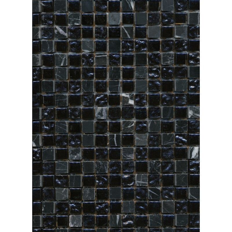 Mosaik glas/natursten 30x30cm mix sort fliser byggematerialer ... Badeværelse bauhaus