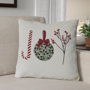 The Holiday Aisle Hershel Christmas Indoor Outdoor Canvas Throw Pillow Wayfair Holiday Throw Pillow Throw Pillows Christmas Holiday Pillows