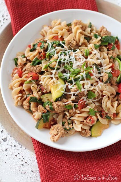 Tuscan Turkey Pasta - Low fodmap chicken recipes #low #fodmap #chicken #recipes Tuscan Turkey Pasta