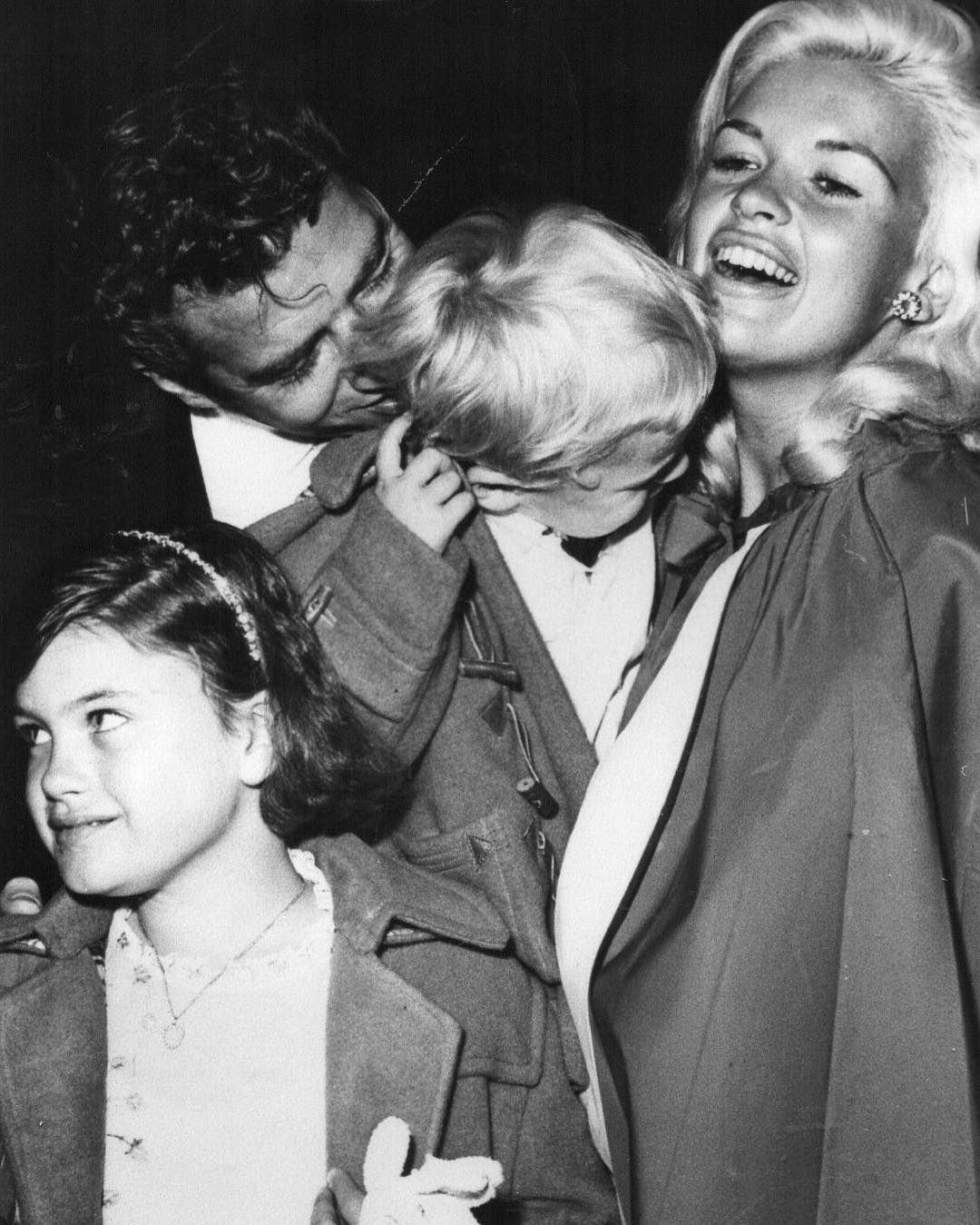 Jayne Mansfield photographed with Mickey Hargitay, her son Mickey Jr