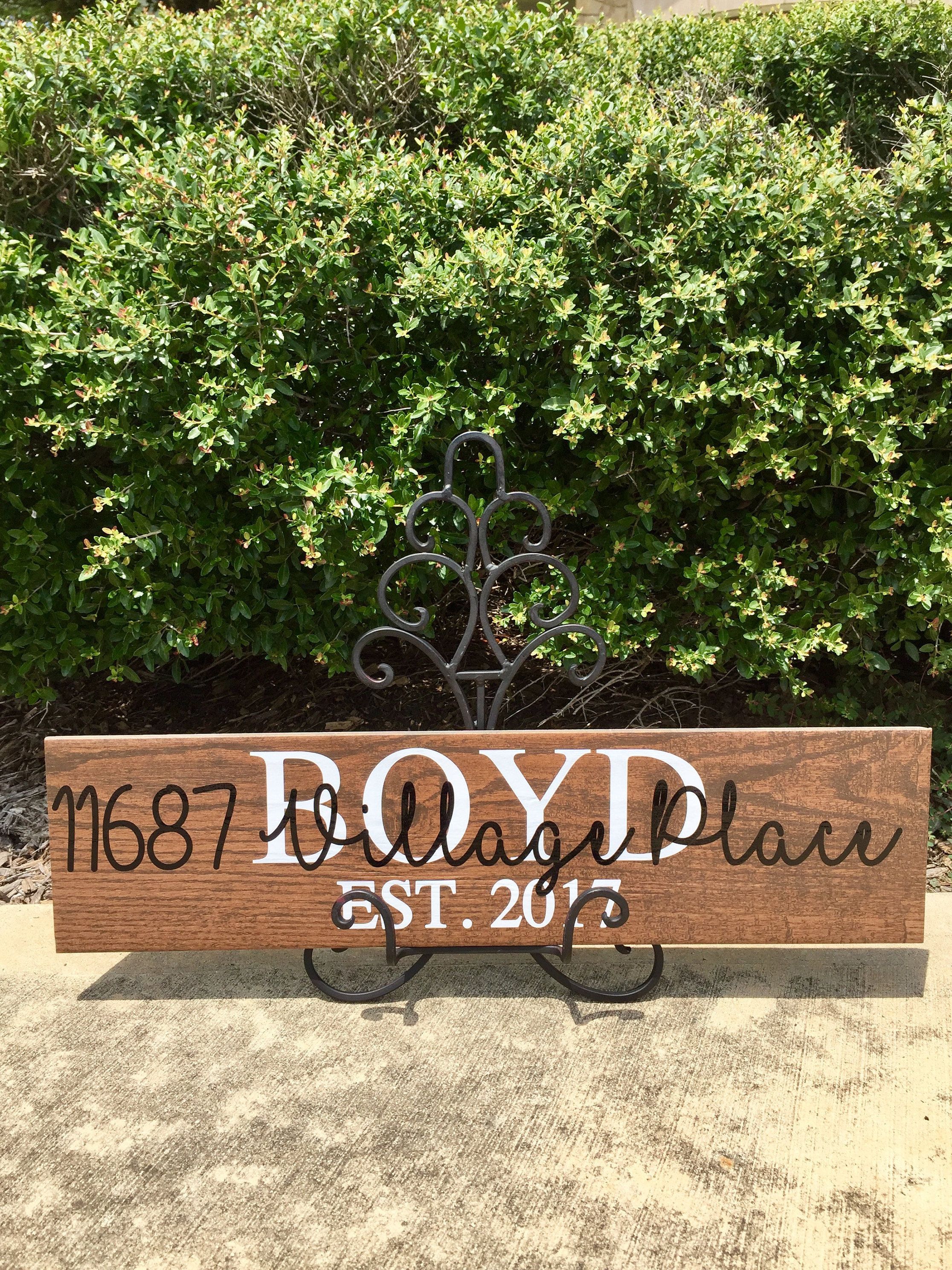 Download Personalized Family Sign Faux Wood Tile Sign Last Name Plaque House Warming Last Name Wall Decor ...