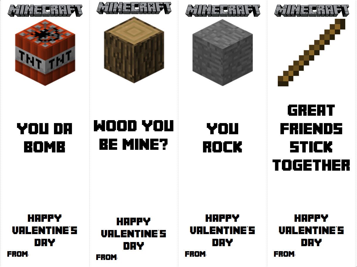 printable minecraft valentine bookmarks valentines school valentine