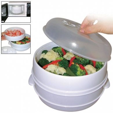 Microwave Pressure Cooker Steamer Vegetables Rice Pasta Cooking Pot Pan