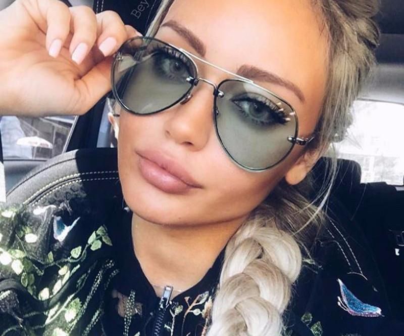 Men Women Mirrored Sunglasses Rimless Glasses Oversized Clear Lens Sunglasses