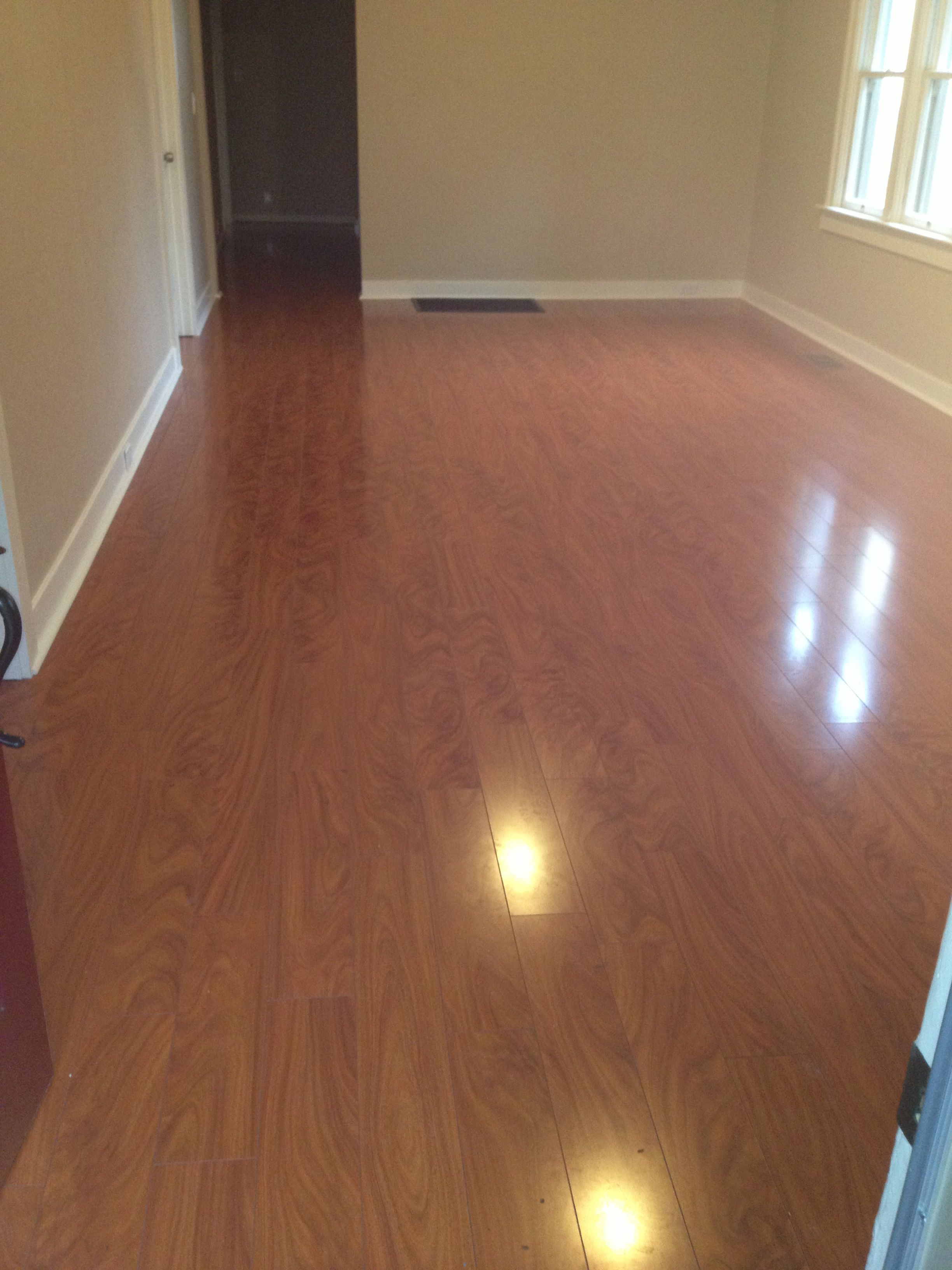 Brazilian Mahogany engineered laminate flooring with new doors base and trim. Berkeley Ca