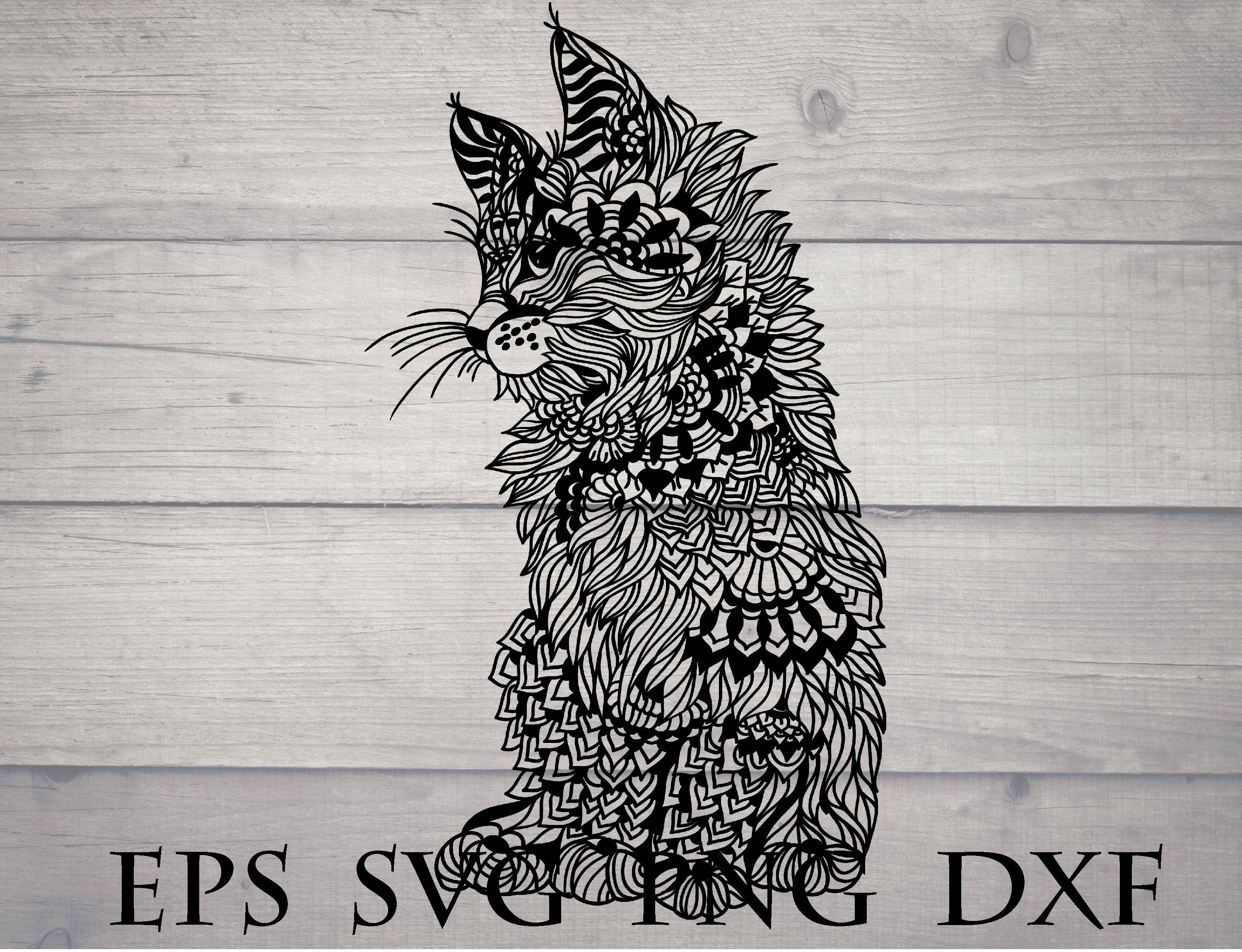 Download Visual Arts Cat Zentangle Svg Cat Mandala Svg Cat For Cricut Printing Printmaking