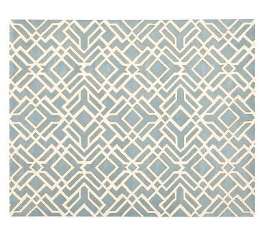 New Pottery Barn Desa Bordered Wool Round Rug Blue 8 39 Diameter Nwt Round Rugs Pottery Barn Rugs