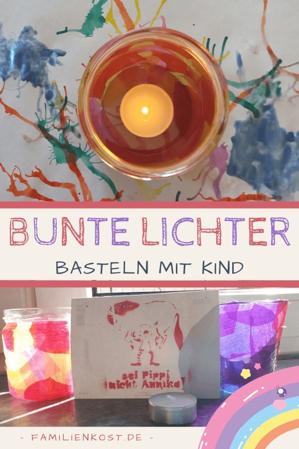 Bunte Windlichter mit Kindern basteln