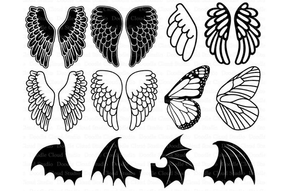 Download Angel Wings Svg Bat Wings Monarch Butterfly Wing Svg Files Etsy In 2021 Angel Wings Svg Wings Svg Wing Svg