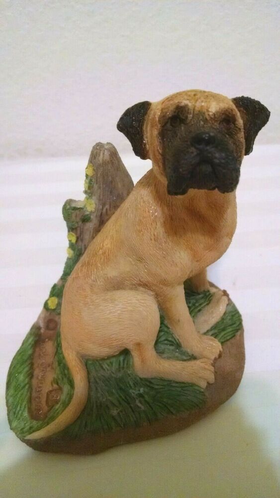 Bull Mastiff Figurine Hand Painted Statue