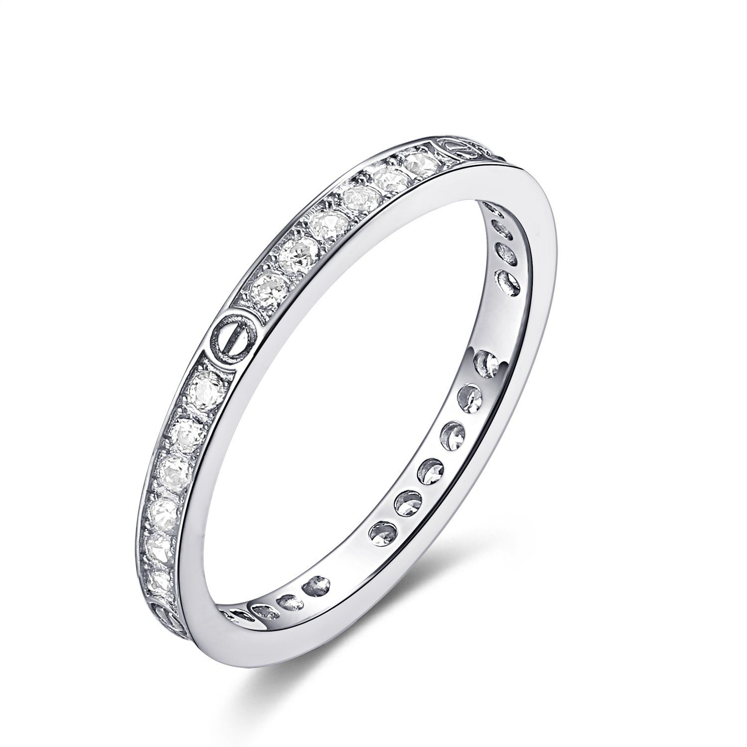 Yellow, Pink, Blue, Multi, Purple, Size 6 7 8 9 Uloveido Womens White Gold Plated Diamond Cut Round Cubic Zirconia Princess Crown Promise Wedding Rings Y2735