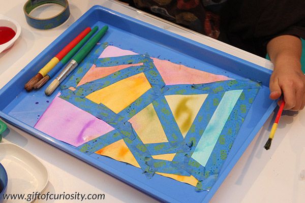 Colorful Tape And Watercolor Art For Kids Art For Kids Art