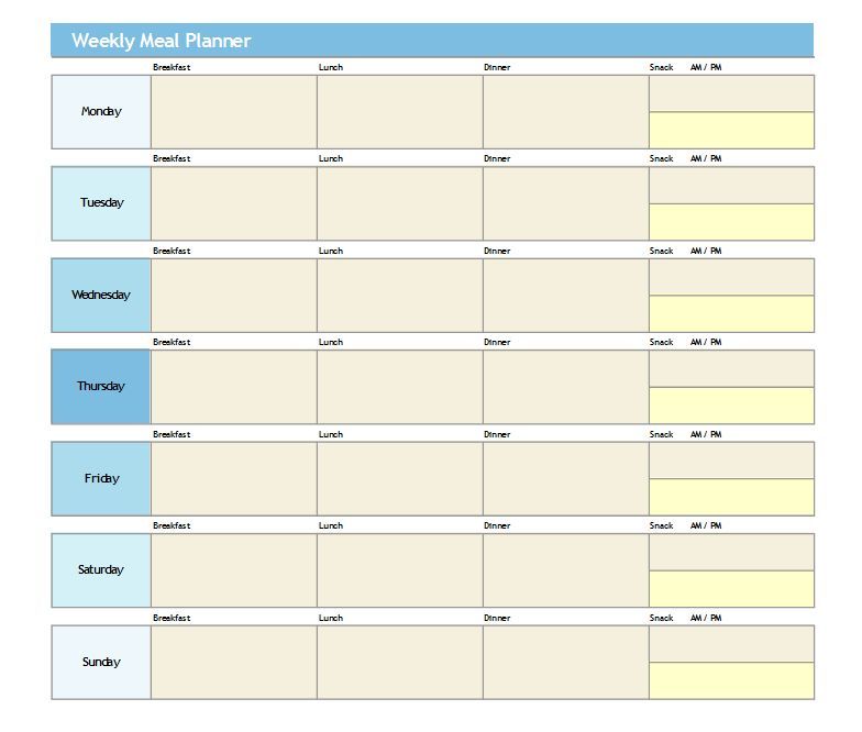 weekly meal planner template for a toddler toddler meals toddler meal planner template