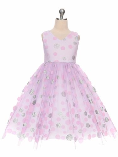 Purple Polka Dot Flower Girl Dress
