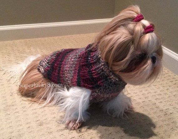dog turtleneck sweater knitting pattern in pdf instant teacup shih tzu size chart