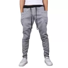 Men Women Splice Harem Baggy Sweat Pants Alibaba Drop Crotch Trousers Hippie
