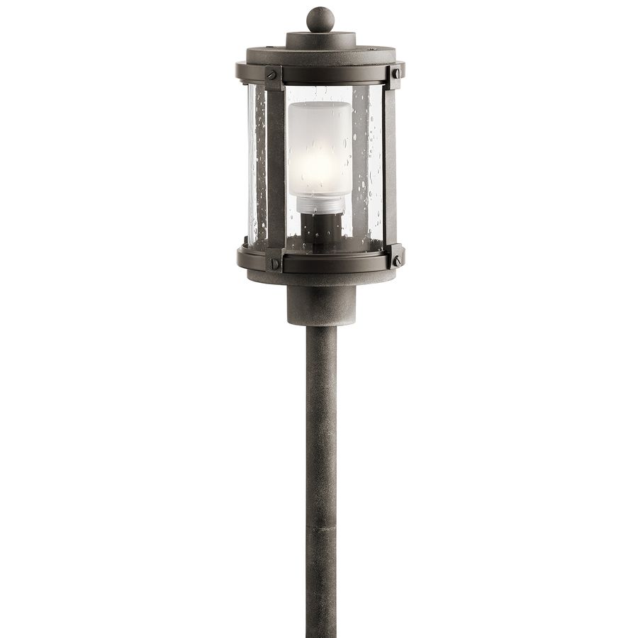 kichler 2 watt olde bronze low voltage hardwired led path deck post lights hardwired