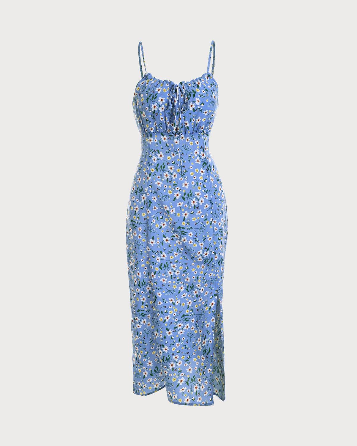 Free Shipping On Orders Over 69 Shop The Floral Tie Front Midi Dress Blue Sml At Rihoas
