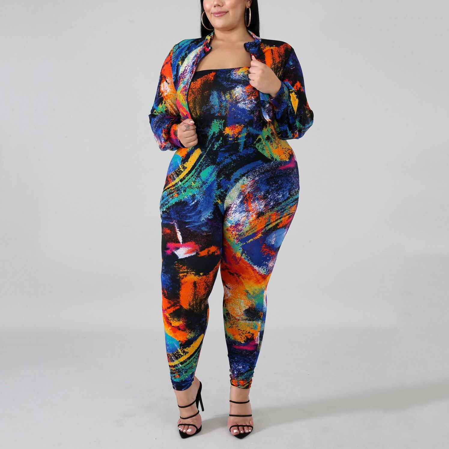 Stretch Jumpsuit, Bodycon Jumpsuit, Printed Jumpsuit, Long Sleeves Coats, Long Sleeves Jacket, Jumpsuit And Jacket, Short Sexy, Full Sleeves Design, Suits For Women
