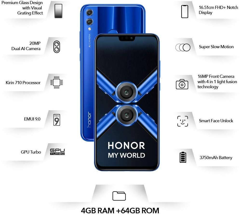 Honor 8x Blue 6gb Ram 64gb Storage 64gb Android Oreo 4gb Ram Honor 8x Blue 6gb Ram 64gb Storage 64gb Android Oreo 4gb Ram